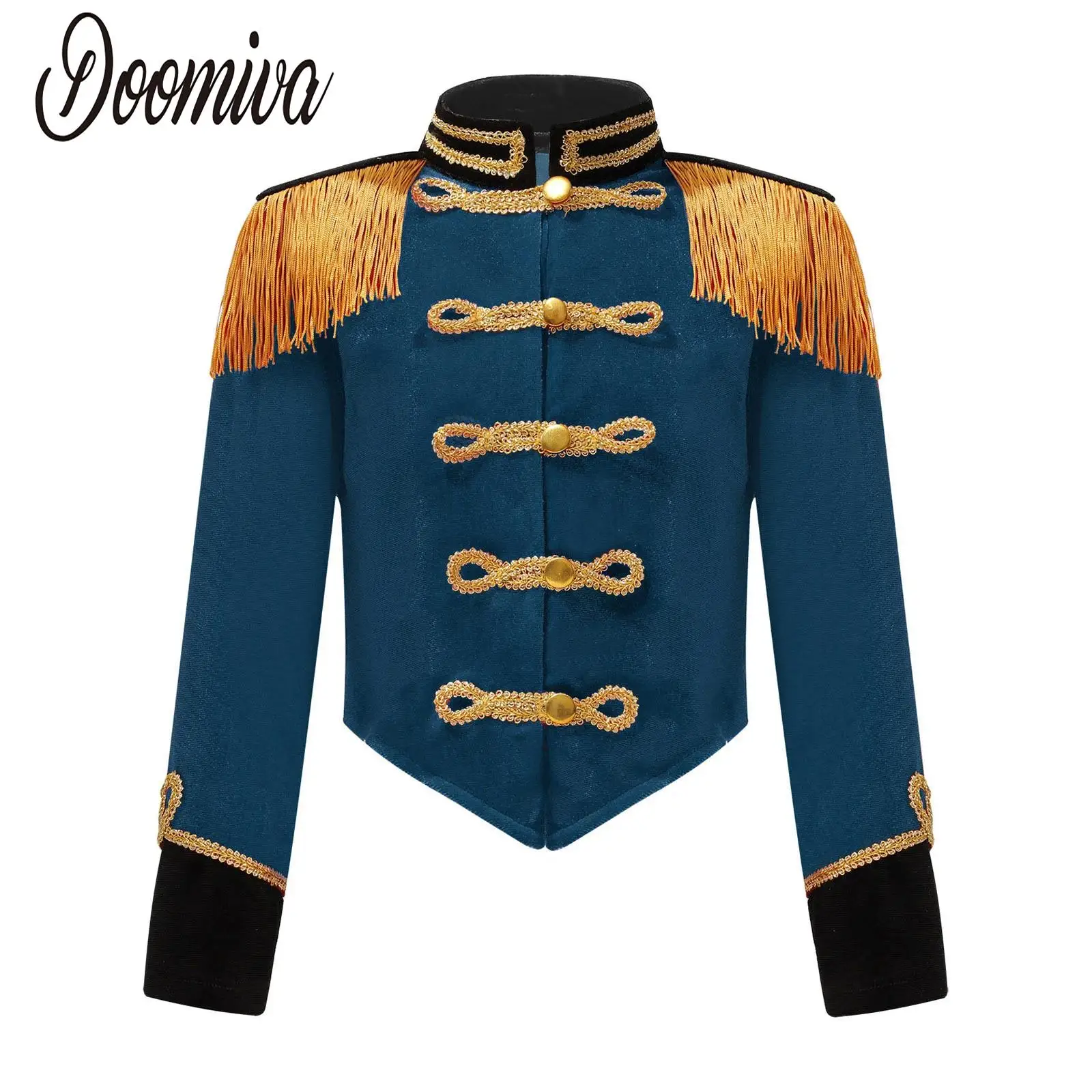 Veste à pampilles de fanfare pour enfants, manteau de tambour, uniforme d'équipe majeure, costume de performance de cosplay de batteur, fête d'Halloween et de carnaval, filles