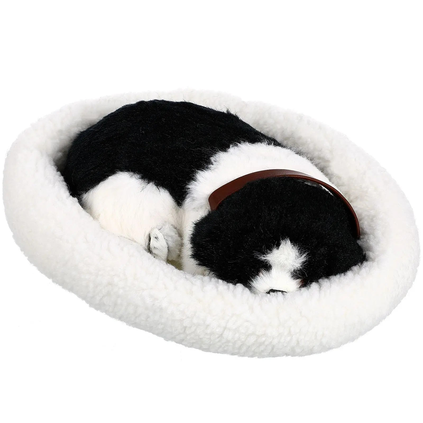 

Realistic Sleeping Plush Dog Model naments Home Decor Photo Props Toys Simulation Breathing Pets Gift Ideas