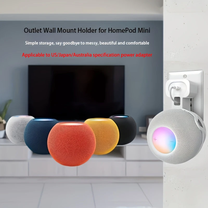Soporte de pared de almacenamiento de sonido tipo enchufe adecuado para Apple Home pod, mini soporte de sonido, soporte de montaje de pared de sonido para el hogar inteligente