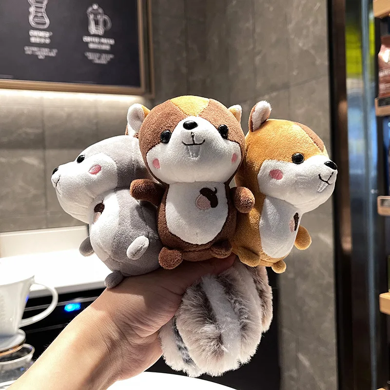 Kawaii Squirrel Plush Toys Multicolor Simulation Animal Dolls Stuffed Soft Key/Bag Pendant Home Decorative for Children Girls