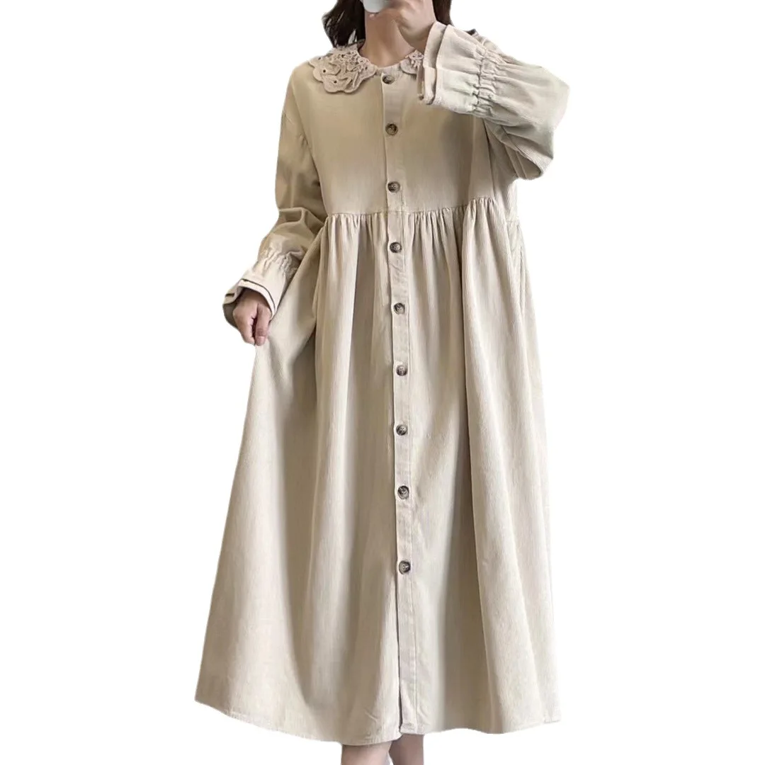 [مخزون جاهز] بلوزة نسائية عالية الجودة 100% قطن قميص فساتين مزدوجة التلبيب دمية تنورة موري الحلو سروال قصير فستان بزر أمامي