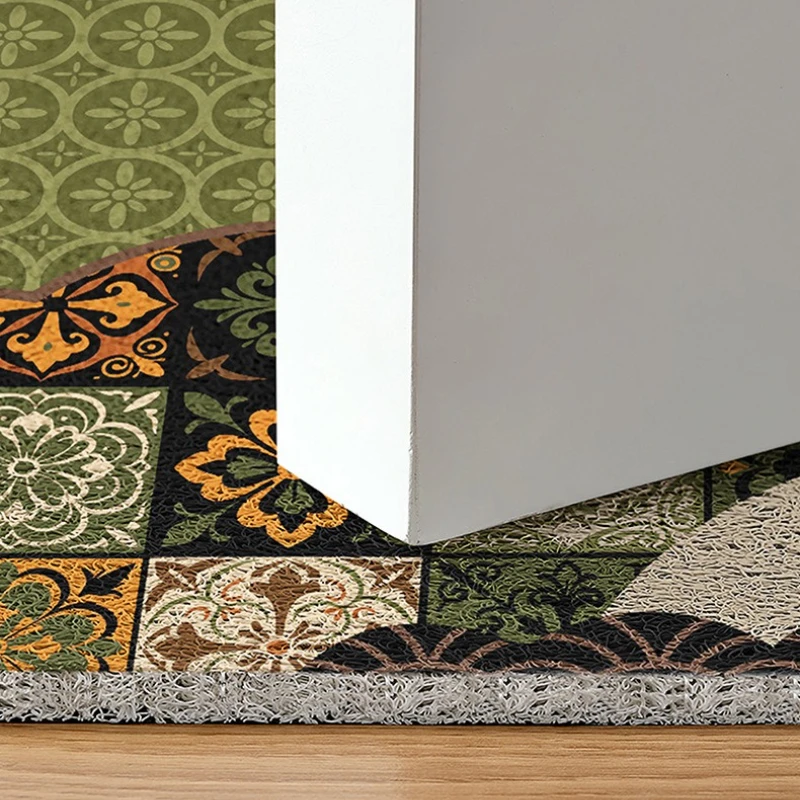 Korean Retro Light Luxury Door Mat, Eco Friendly PVC Coil Entrance Mat, Dirt Trapper Wear Resistant, Double Side Non Slip