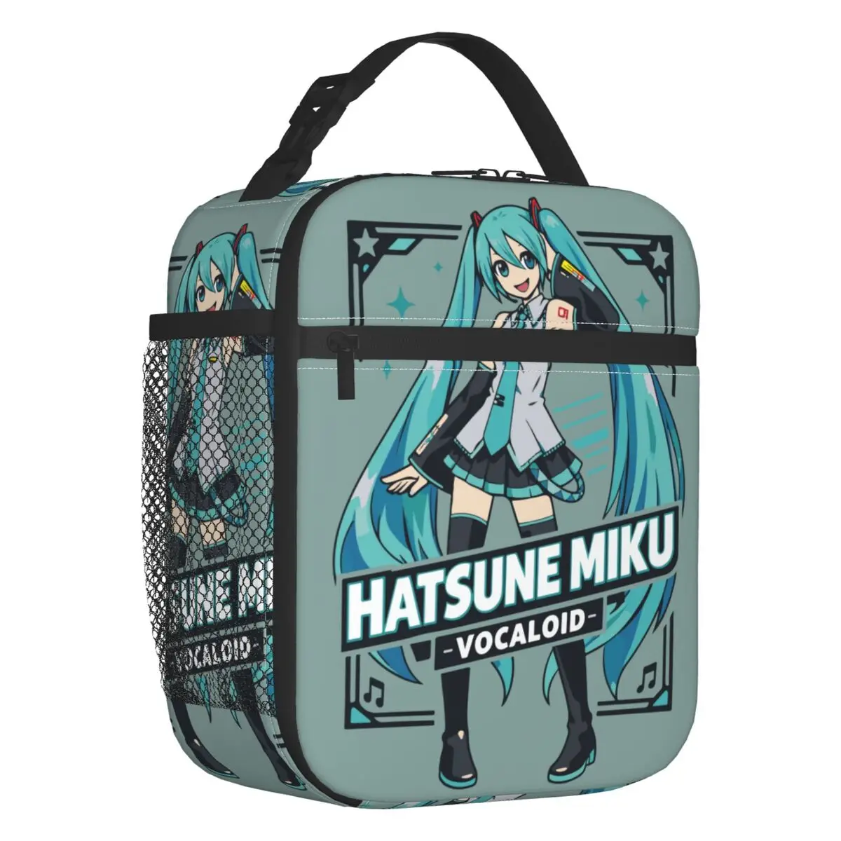 

Custom Hatsunes Miku Vocaloid Rock Portable Lunch Box for Women Leakproof Cooler Thermal Food Insulated Lunch Bag Office Work