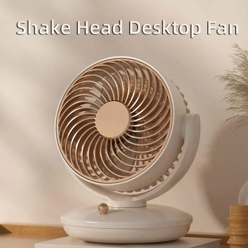 USB Mini Shake Head Desktop Electric Fan Rechargeable Home Room Portable Wireless Camping Ceiling Air circulators