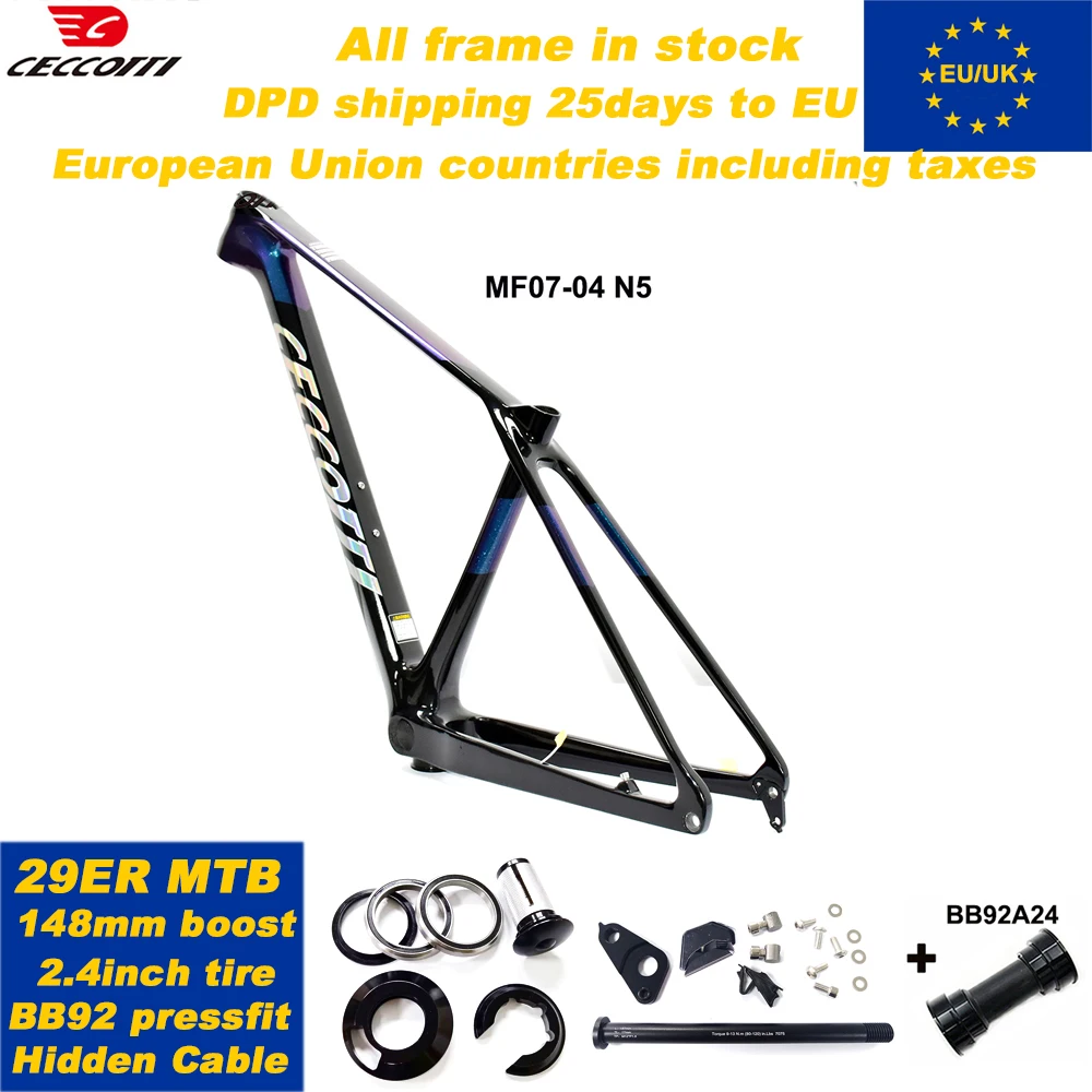 

CECCOTTI Factory 29er MTB на складе 148 мм Boost Mountail велосипедная рама карбоновая быстрая доставка DPD доставка в европейский союз, Великобритания, США