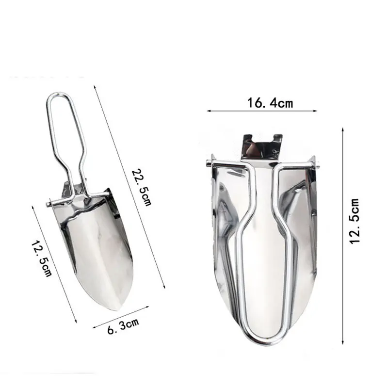 1Pc Stainless Steel Folding Shovel Spade Multifunctional Portable Outdoor Camping Digging Garden Planting Transplanting Tool