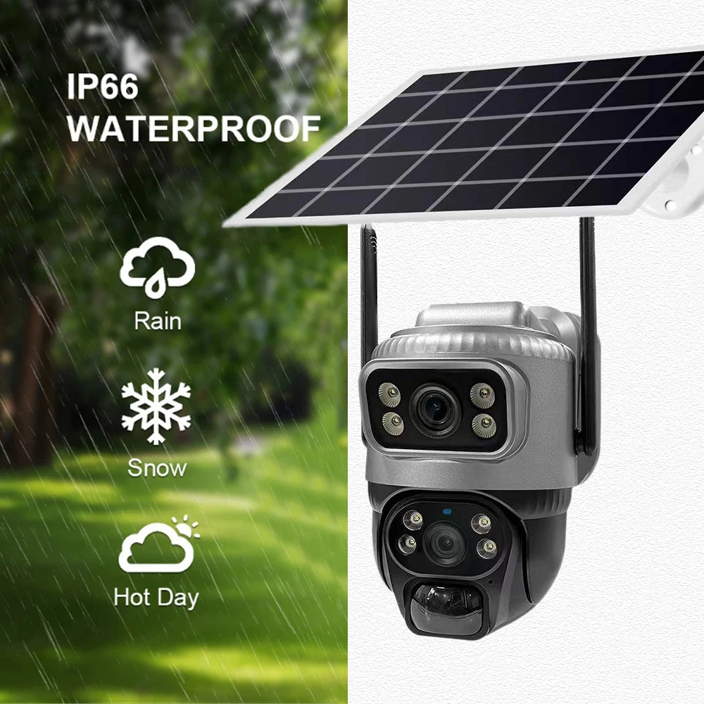 Cámara PTZ HD de 8MP, Wifi, 4K, lente Dual para exteriores, pantallas duales, PIR, seguimiento automático, cámara IP CCTV, Audio, vídeo, vigilancia V380 Pro Cam