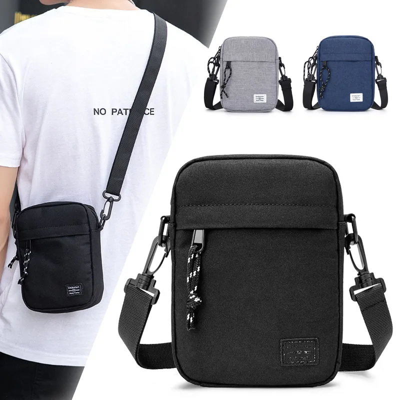 

Mini Men Phone Crossbody Bag Oxford Waterproof Shoulder Neck Bag For Travel Passport Card Wallet Small Sling Bag Handbag