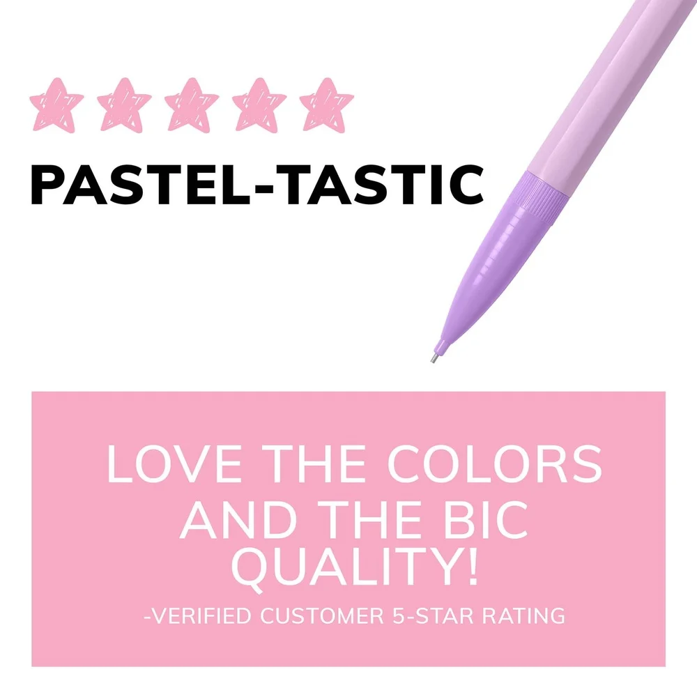 Mechanical Pencil 0.7mm #2 Smooth Writing Black Lead Quick Advance Erasable Assorted Pastel Colors 40 Count Perfect Tests
