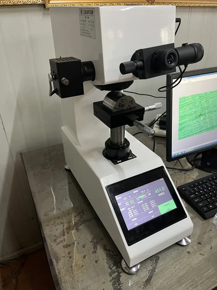 Heat-treated surface of carburized layer of micro-hardness tester copper sheet