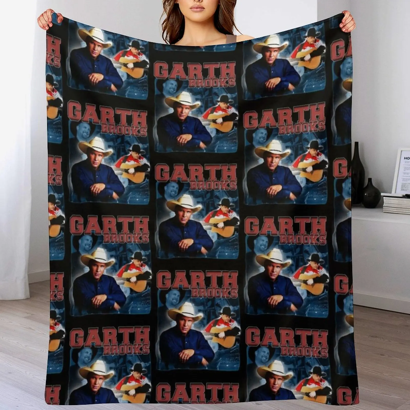 Garth Brooks Tribute Vintage Bootleg Design Throw Blanket Cozy Sofa Blanket for TV Watching Napping