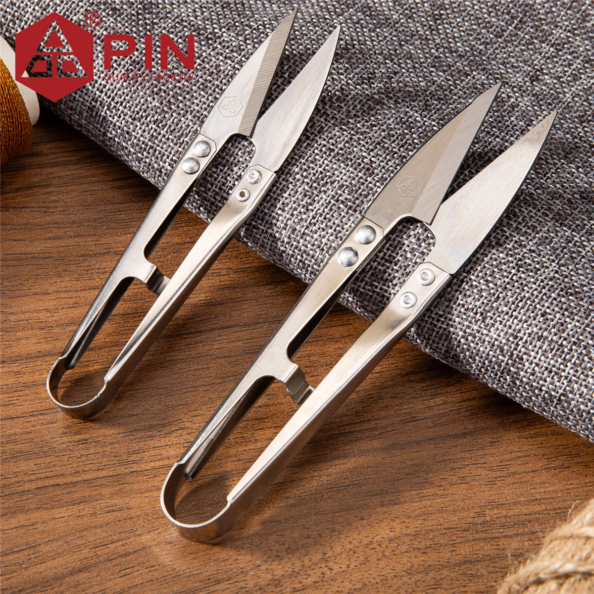 PIN Stainless Steel U-Thread Scissors, Embroidery & Craft Shears for Sewing, Yarn, Cross Stitch, DIY Fabric Cutting Tool