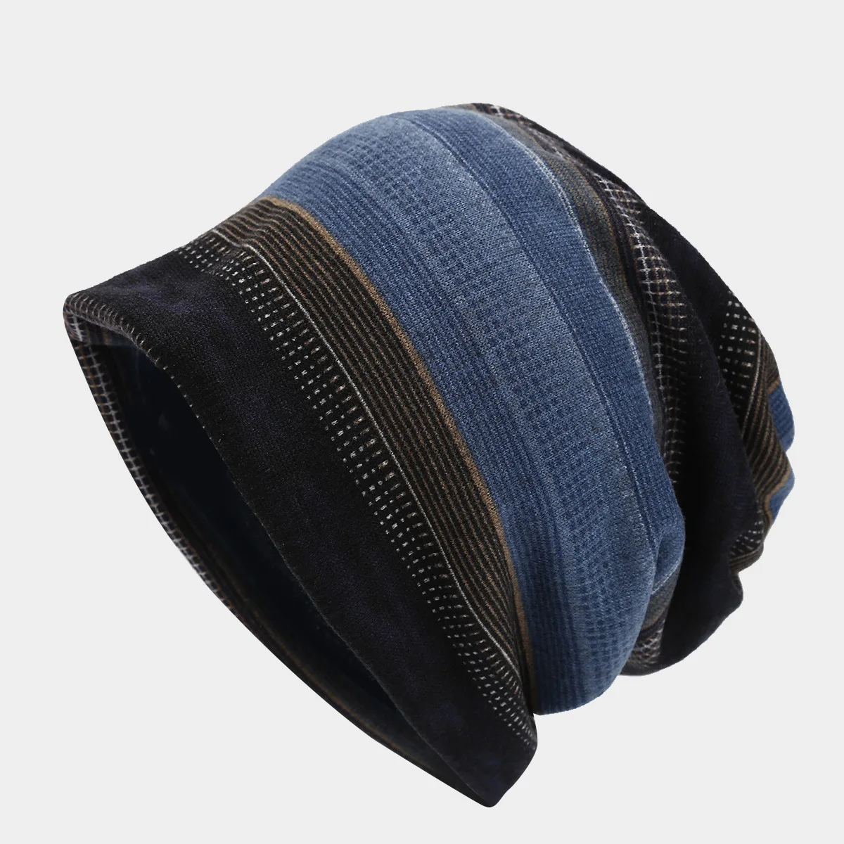 Ethnic Style Dual-use Pullover Hat Men Women Four Seasons Warm Bonnet Outdoor Cycling Ears Protection Couple Caps Fashionable