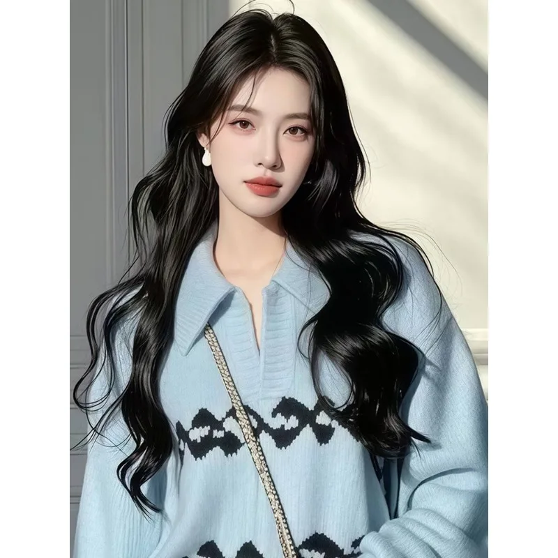 Stricken frauen Pullover Koreanische Winter Kleidung Mode Lose Herbst Freizeit Jumper Jacquard Lange Ärmel Frauen Pullover