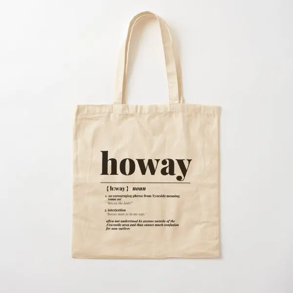 Howay Newcastle City Definition Print  Canvas Bag Printed Foldable Shopper Casual Shoulder Bag Unisex Travel Grocery Reusable