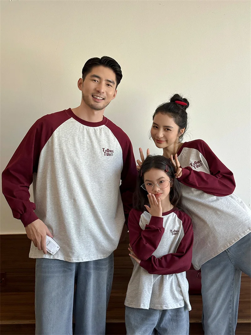 2026 New Family Casual Sweatshirt Children Adults Spring Autumn Trend Outdoor Versatile Long Sleeve Top Kids Comfortable Clothe