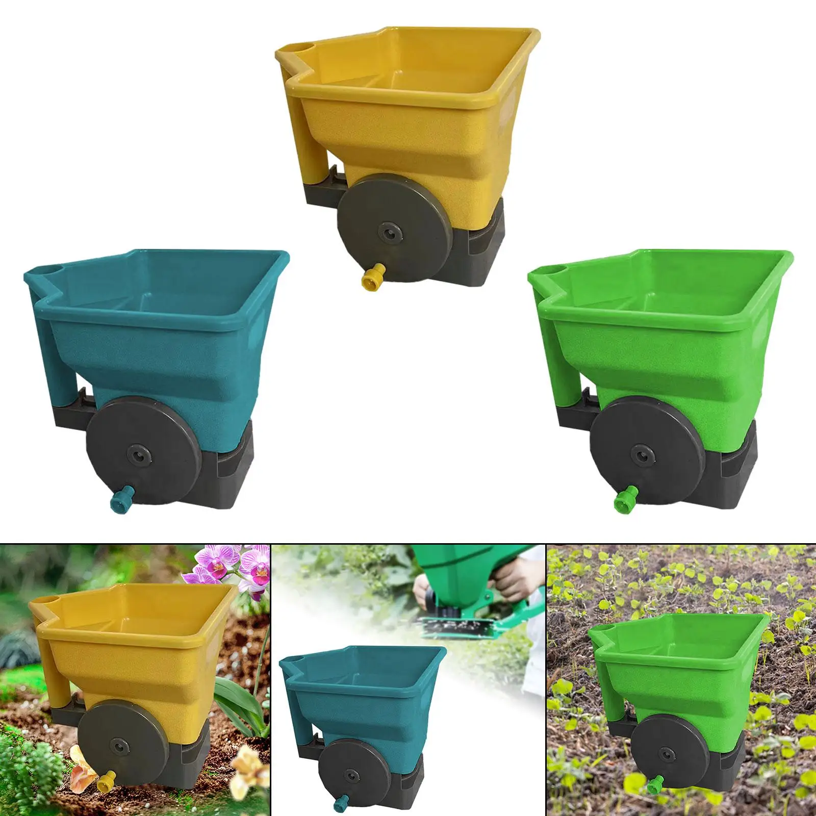 

Handheld Spreader Manual Fertilizing Tool Crank Handle Reusable Multifunctional