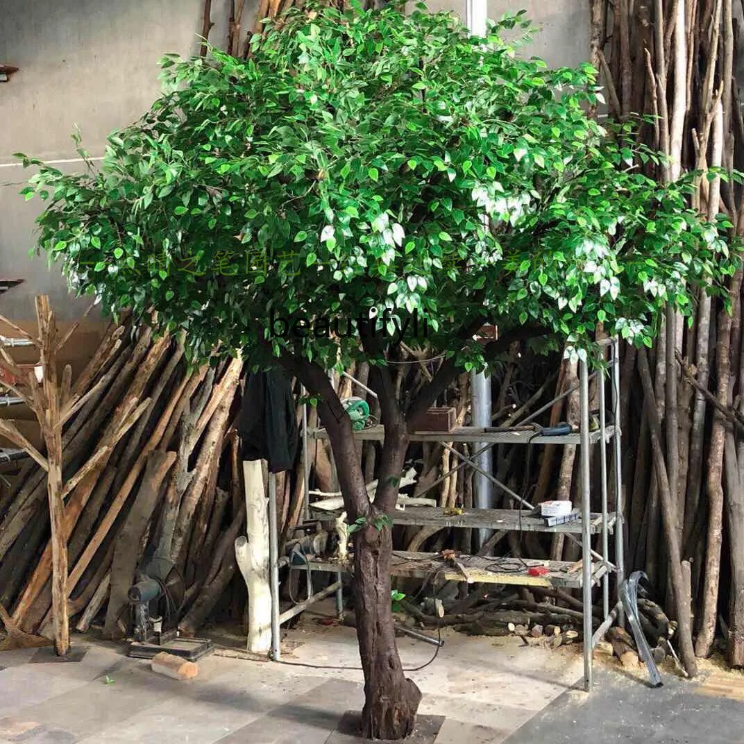 

Simulation Tree Fake Trees Simulation Banyan Tree Large Plant Living Room Solid Wood Trunk Decoration