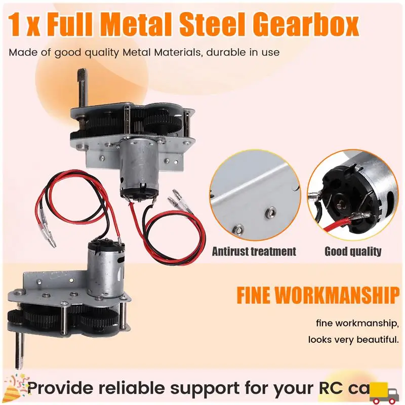 RC Car Full Metal Steel Gearbox For1/16 RC Tank 3818 Tiger I 3819 German Panther 3848 Panzer III L 3849 3858 3859