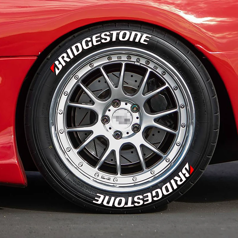 Bridgestone Reifen-Buchstaben-Aufkleber-Set für 4 Räder 3D PVC Erhabene Reifen-Dekorfolien Wasserdichte Auto-Rennreifen-Seitenwand-Dekoration – Detail 3