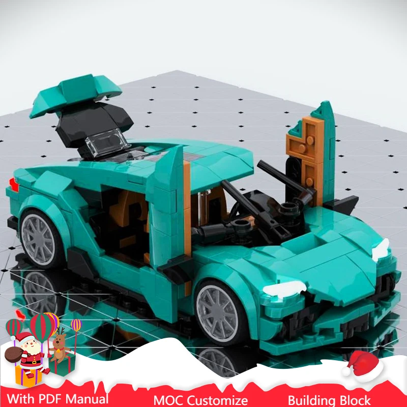 

383 шт. MOC Скорость ​ ​ Серия строительных блоков Hot V8 супер гоночный автомобиль модель кирпич детский образовательный DIY сборочный набор Рождественский подарок