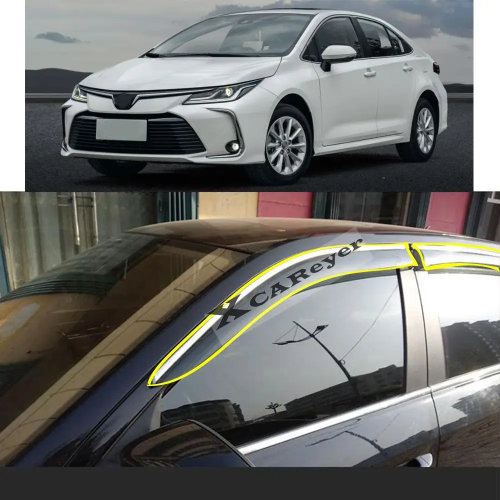 For TOYOTA COROLLA Altis 12th 2019 2020 2021 2022 Car Body Styling Sticker Plastic Window Glass Wind Visor Rain/Sun Guard Vent