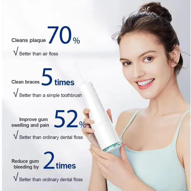 360 ミリリットルポータブル口腔洗浄器歯ホワイトニングフロッサー IPX7 充電式 2000mAh バッテリー振動水パルス WaterThread クリーナー