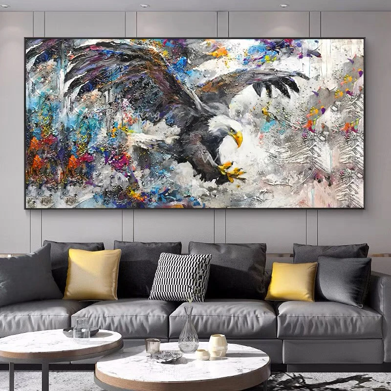 

Natural Abstract Eagle 100% Handmade Dog Cute Handmade Abstract Animal Oil Painting On Canvas Wall Poster Hanging Picture Image