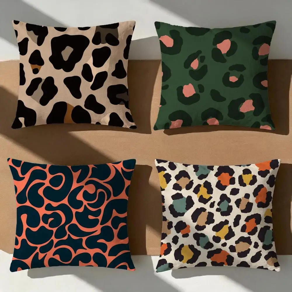 Minimal Leopard Print Cushion Cover Pillow Cover Nordic Minimalist Throw DoubleSided Print Cushion Case for Sofa Bedroom Decor