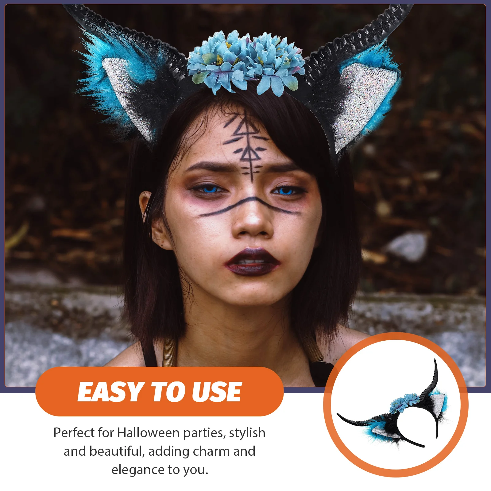 

Horn Buckle Demon Bull Headband Costume Halloween Costumes Hair Accessories Plastic Horns Headpiece Miss Bands