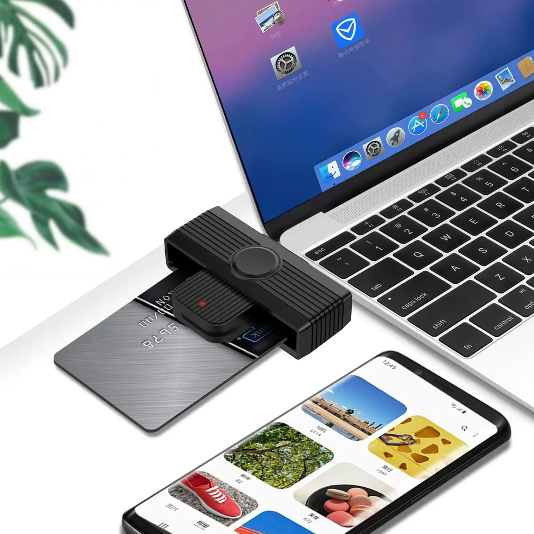 ترقية نوع C قارئ البطاقات الذكية البطاقة الذكية / SIM / ID / بطاقة CAC البطاقة الذكية