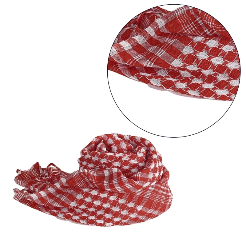 Lightweight Adult Y2k Lattice Print Scarf Multi-purpose Headband Adjustable Tactically Scarf Outdoor Sunproof Headwrap