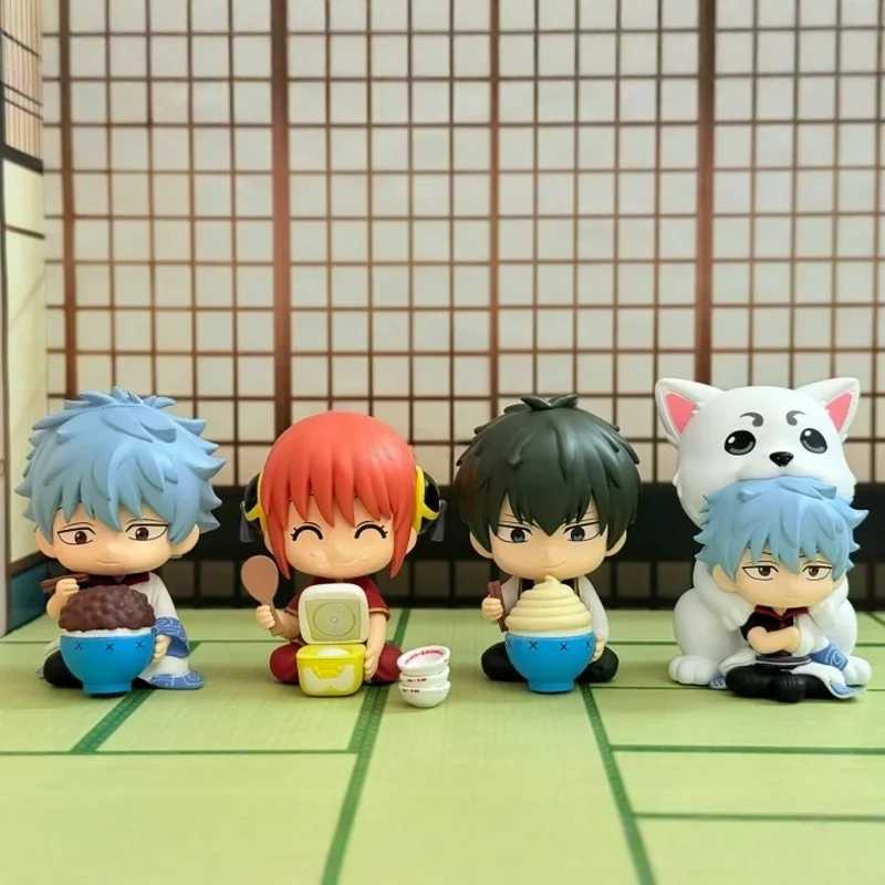 Новые в наличии оригинальные японские фигурки-капсулы BANDAI Gintama: Саката Гинтоки, Кагура, Тоуми, Джироро. Игрушки и подарки.