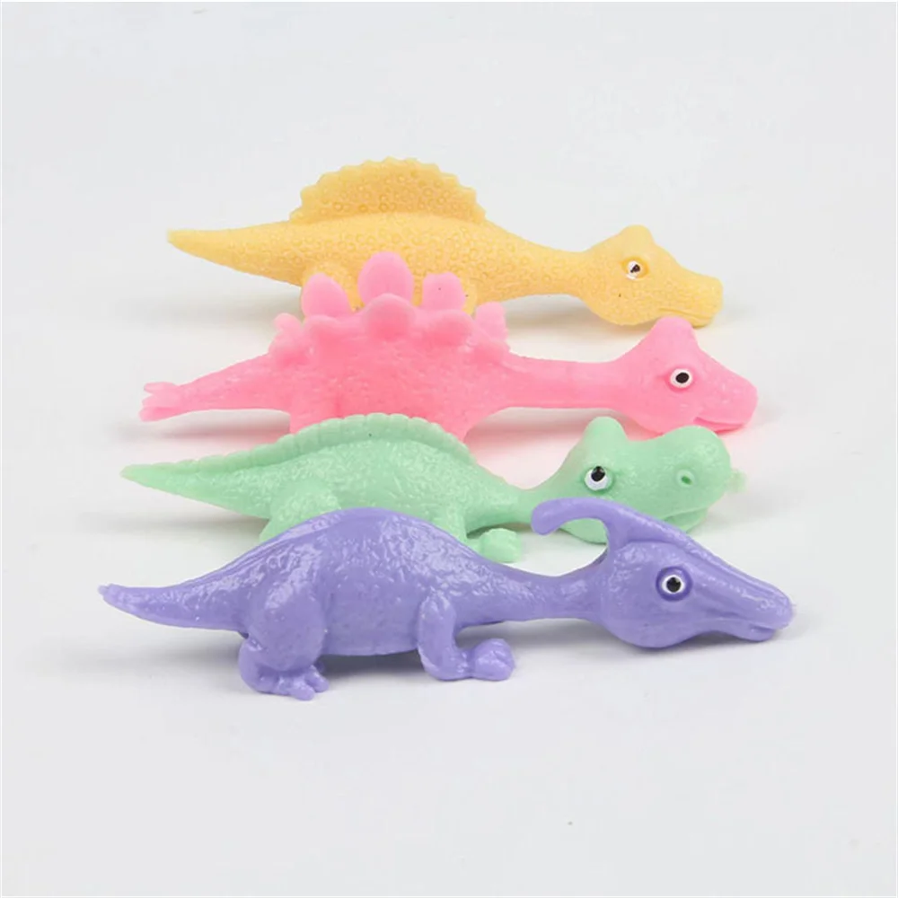 5/1pcs High Elasticity Soft Rubber Catapult Dinosaur Toys Slingshot Finger Darts Stress Relief Toys Squeeze Toys Vent Toys