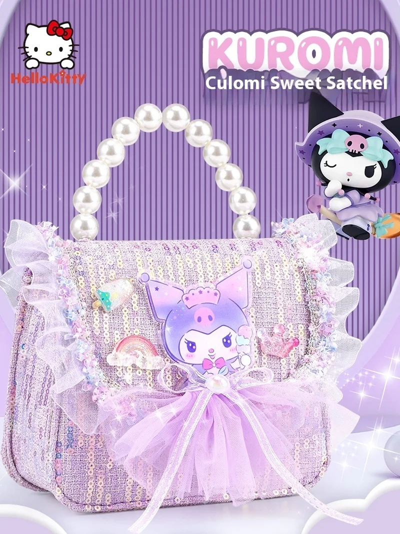 2024 New Disney Bag Kuromi Ice And Snow Romance Cute Handbag Lightweight Material Princess Crossbody Bag Can Be Gifted To Girls