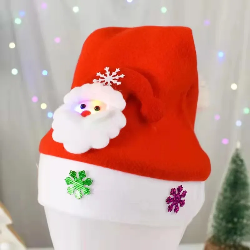 2022 Merry Christmas Hat New Year Navidad  Cap Snowman ElK Santa Claus Hats For Kids Children Adult Xmas Gift Decoration