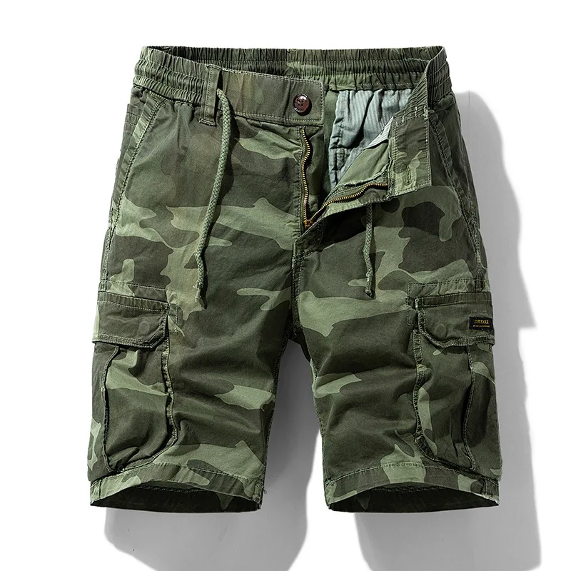Men's Summer New Camouflage American Outdoor Versatile Workwear Shorts Thin Cross-Border A065 Loose Fit Five-Quarter Pants