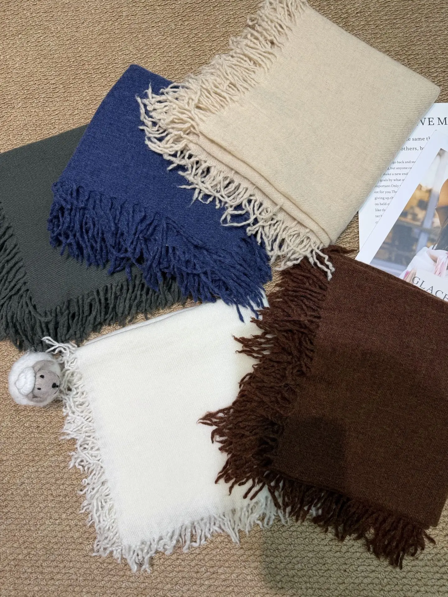 5 Colors Women Fashion Tassel Shawl Early Autumn 2026 Soft Casual All-Match Simple Scarf