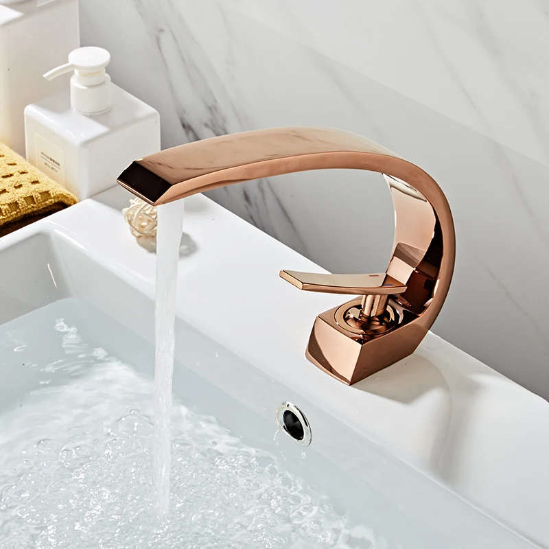 

European-style creative washbasin faucet hot and cold bathroom washstand light luxury copper washbasin washbasin faucet