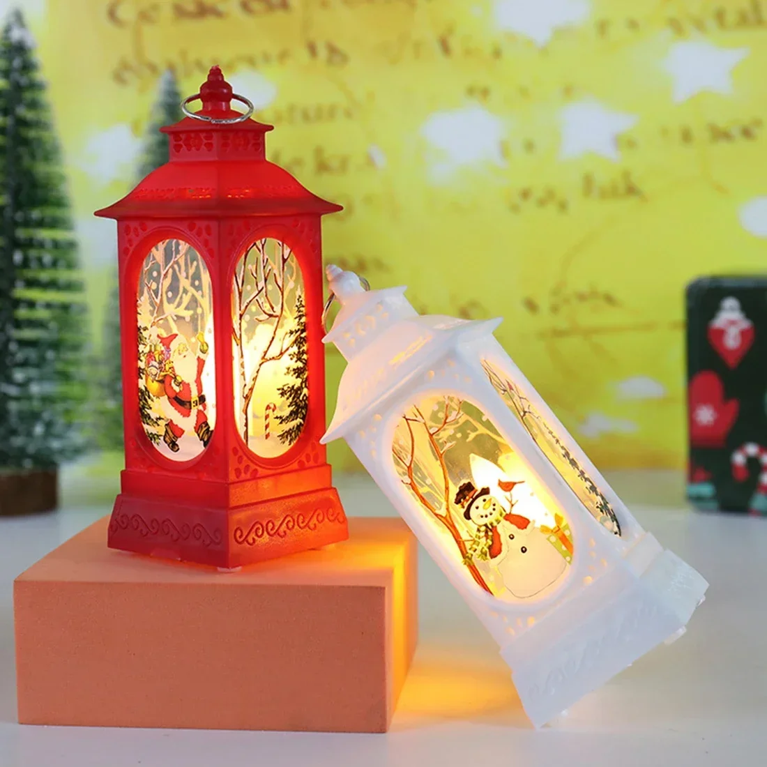 Christmas Santa Lantern Wind Lights Merry Christmas Decoration for Home Natal Navidad 2022 Xmas Ornaments Gifts New Year 2023