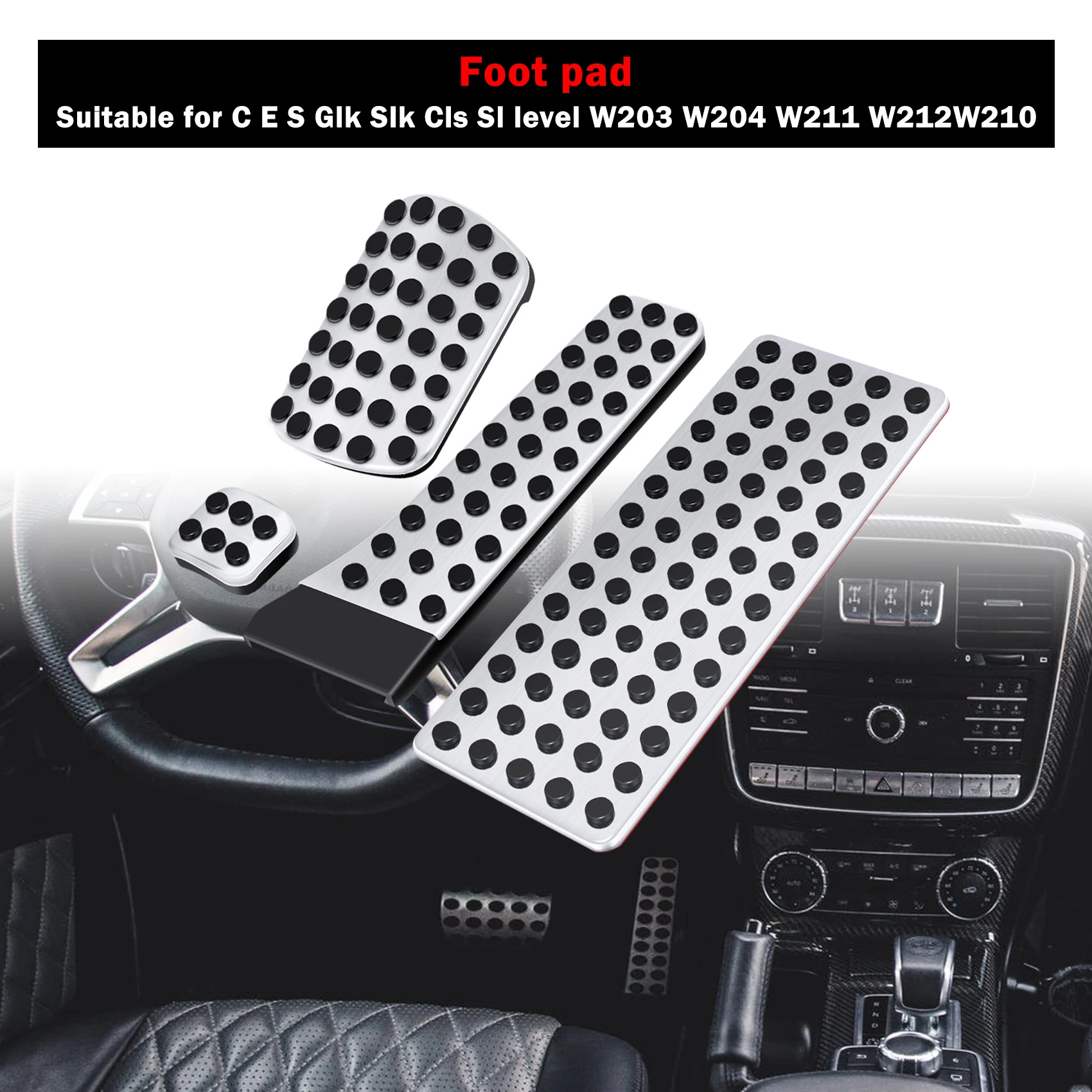 A73Q-Car Accessories For Mercedes Benz C E S Glk Slk Cls Sl-Class W203 W204 W211 W212W210 Amg,Accelerator Brake Footrest Pad