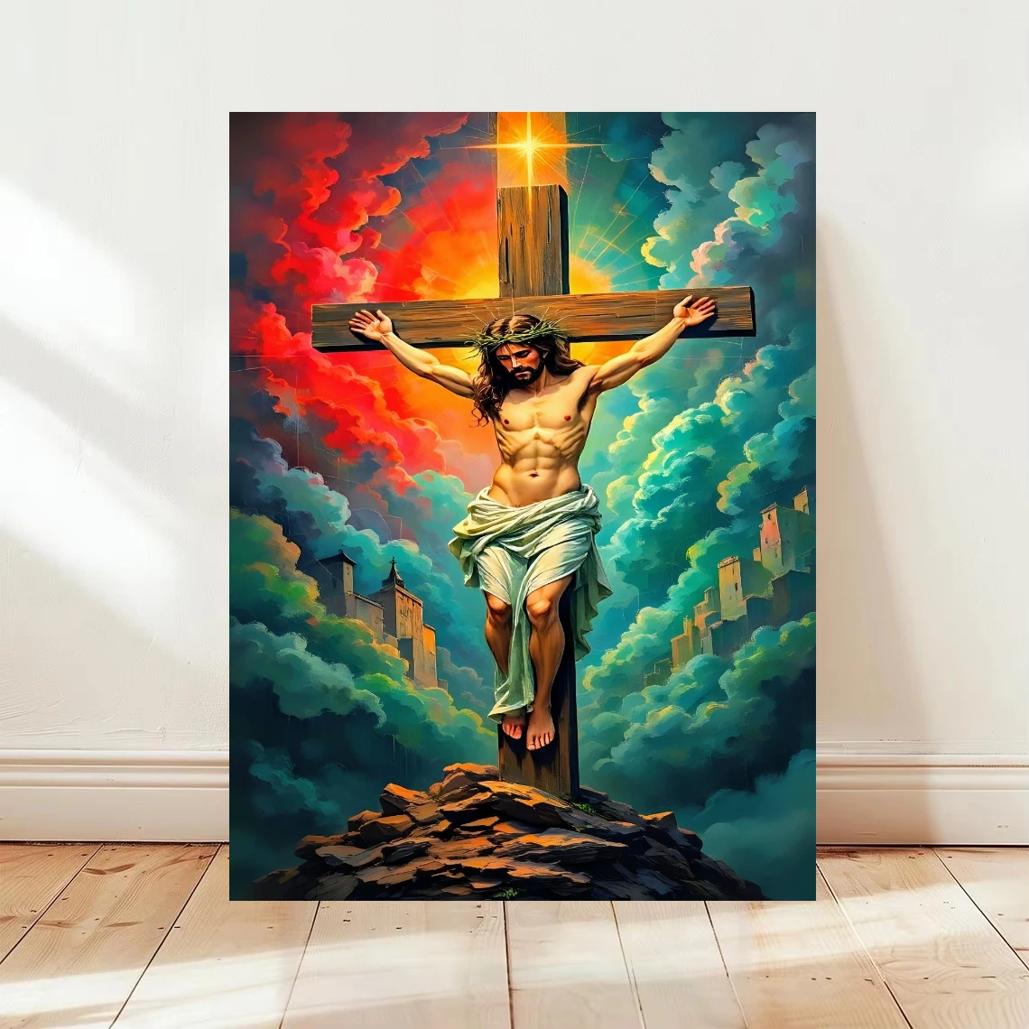 Jigsaw Puzzle Jesus Christ Crucifixion Religion 500/1000/1200/2000 PCS Wall Decor for Living Room Bedroom Gift No Frame