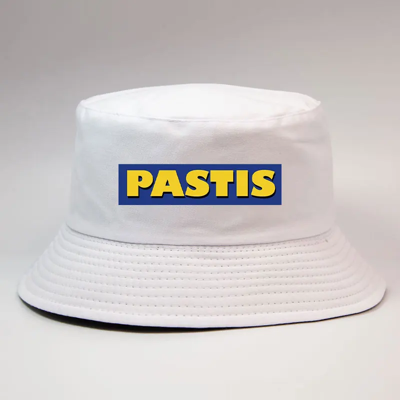 France Pastis Print Reversible Bucket Hat Woman Man Sun Visor Cap Adult Daily UV Protection Fisherman Cap Cool Cotton Panama Hat