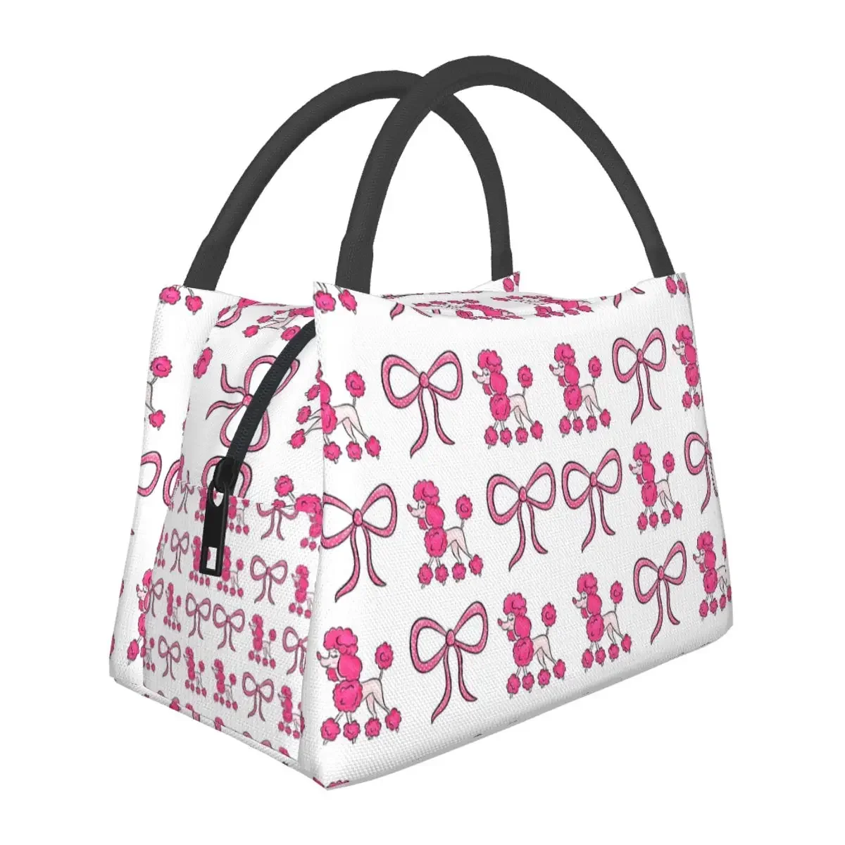 

French Poodle Lunch Bags Insulated Bento Box Portable Lunch Tote Picnic Bags Cooler Thermal Bag for Woman Kids Office