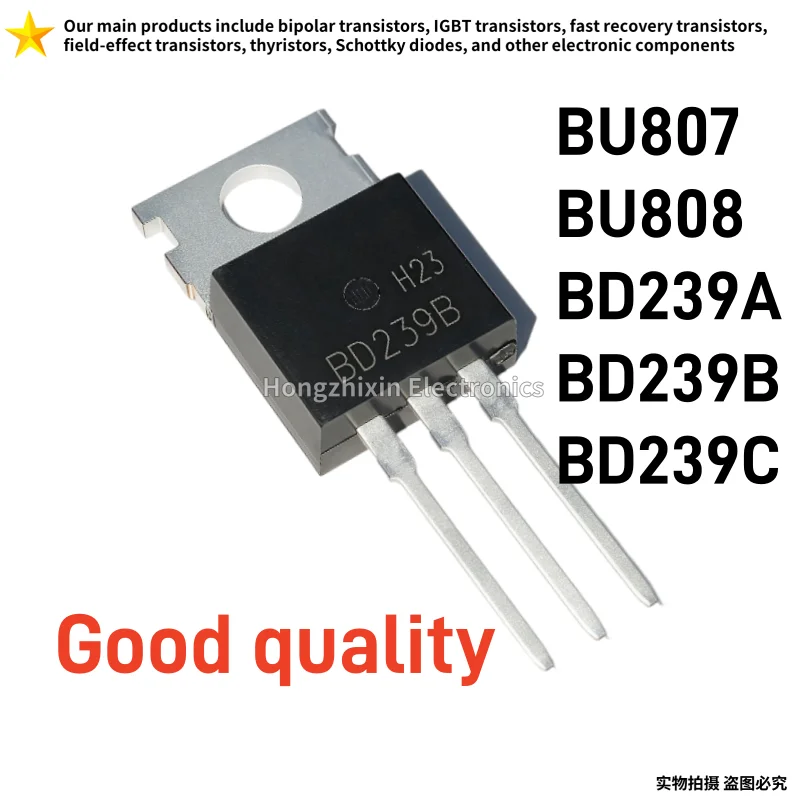 10PCS NEW BU807 BU808 BD239A BD239B BD239C TO‑220 NPN Power Transistor Darlington BJT Triode Electronic Components