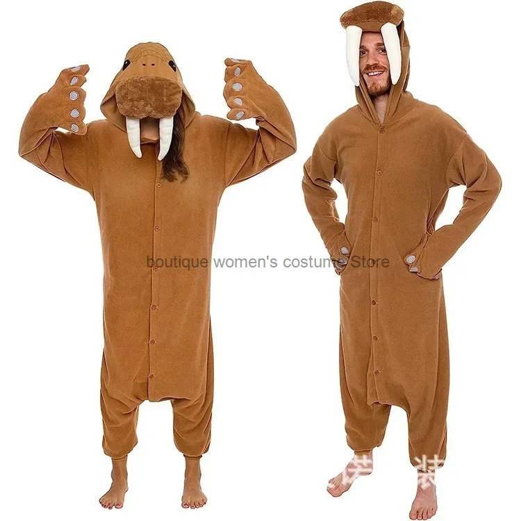 Weihnachten Cosplay Erwachsenen Cartoon Truthahn Pyjama Rentier Schneemann Flanell Nachtwäsche Overall Kostüm Halloween Karneval Party Anzug