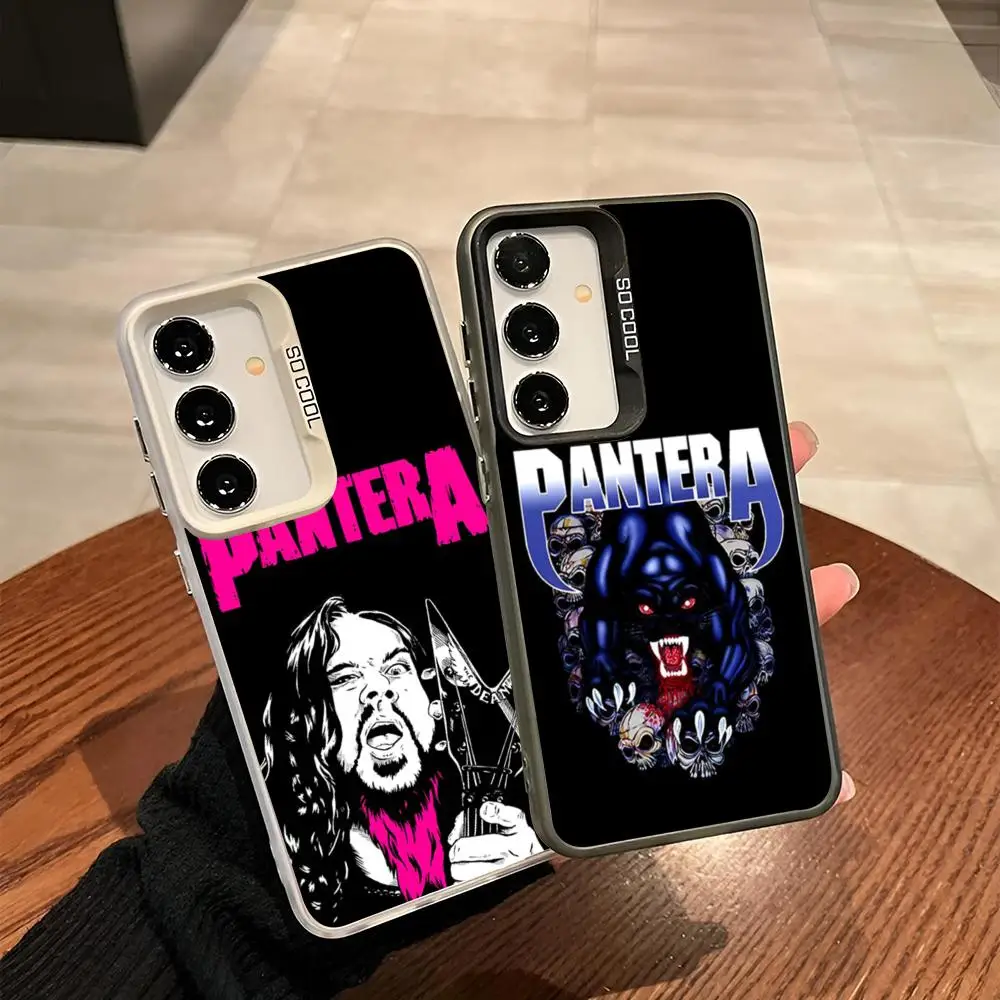 Pantera Cowboys From Hell Phone Case For Samsung Galaxy S24 S23 S22 S21 S20 Note20 Ultra Plus Fe colored silver Cover