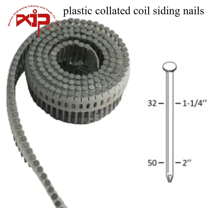 

Coil Nail 200pcs 50mm Flat Round Steel Hot Dip Galvanized Plastic Collated Nail Upholstery Tack Furniture Woodworking Customized