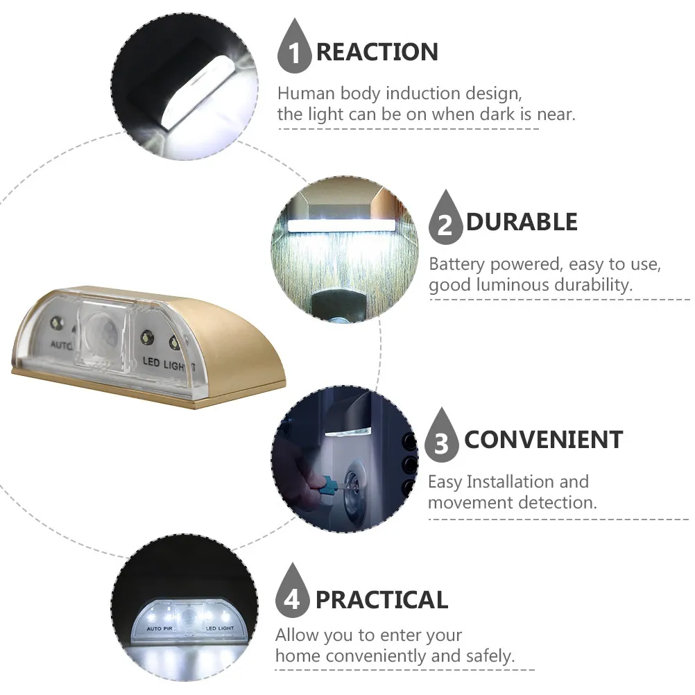 

Светодиодный светильник для дверного проема с датчиком движения (PIR), автоматический инфракрасный датчик, ночник для лестниц и входных групп