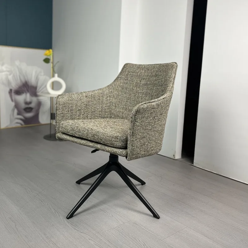 

Light luxury fabric desk and chair, living room dining chair